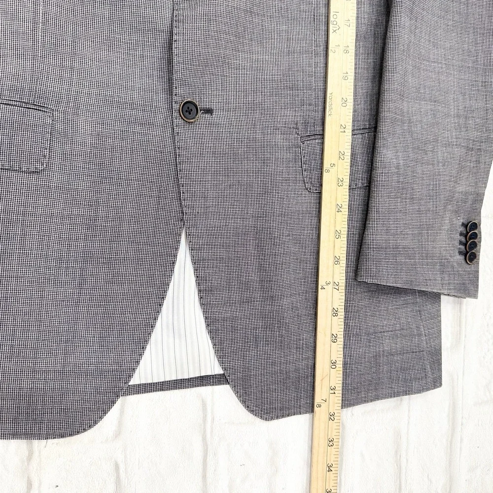 Vtg Banana Republic Heritage 100% Wool Sport Coat Blazer Textured Gray 40L Retro
